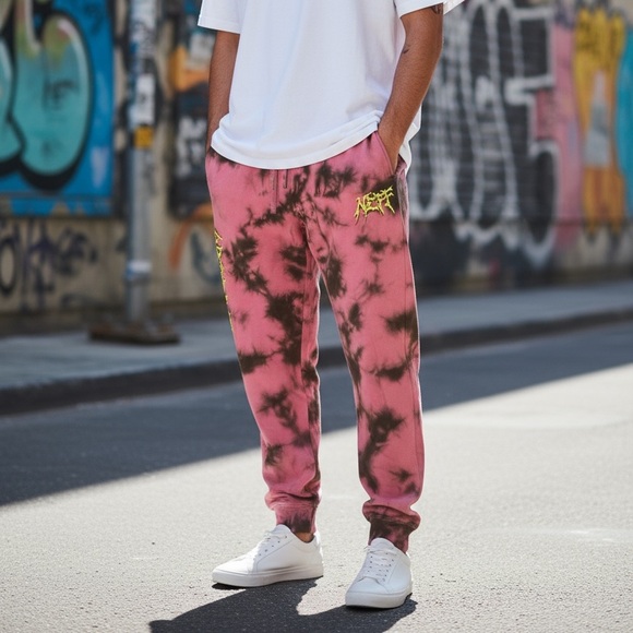 Neff Other - New unisex Neff weird times pink tie dye lounge pants